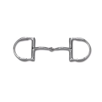 Myler two-piece bridle bit with D-rings with hooks